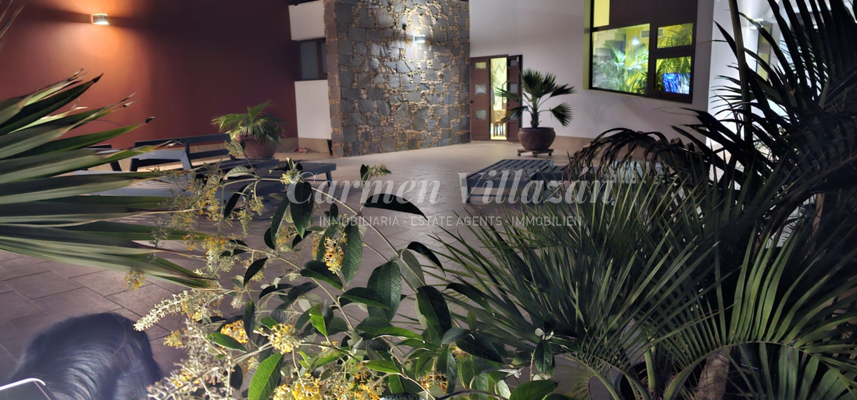 Entrada y acceso al salon desde la terraza villa en venta en Los Estancos